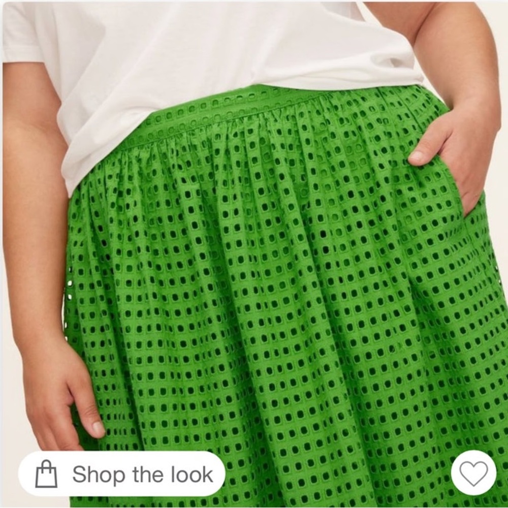 Kate Spade x Target Green Eyelet Volume Skirt//2X NWT